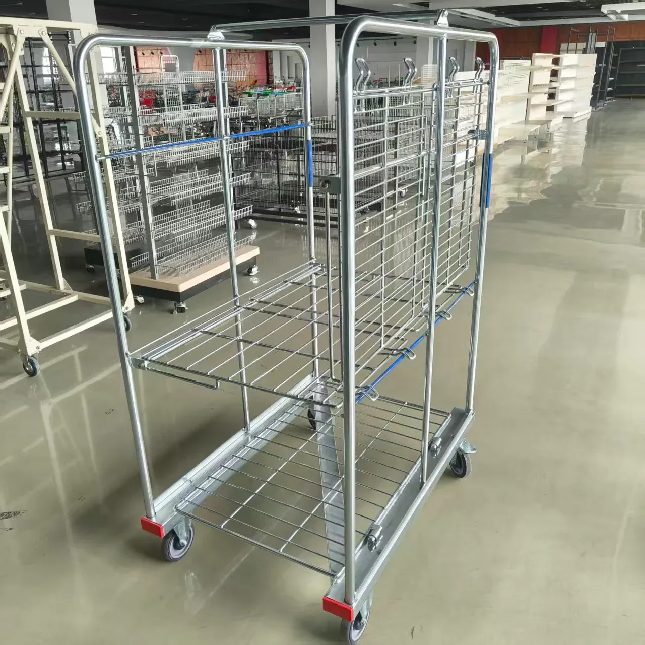 Warehouse Supermarket Industrial Wire Mesh Roll Container photo 4