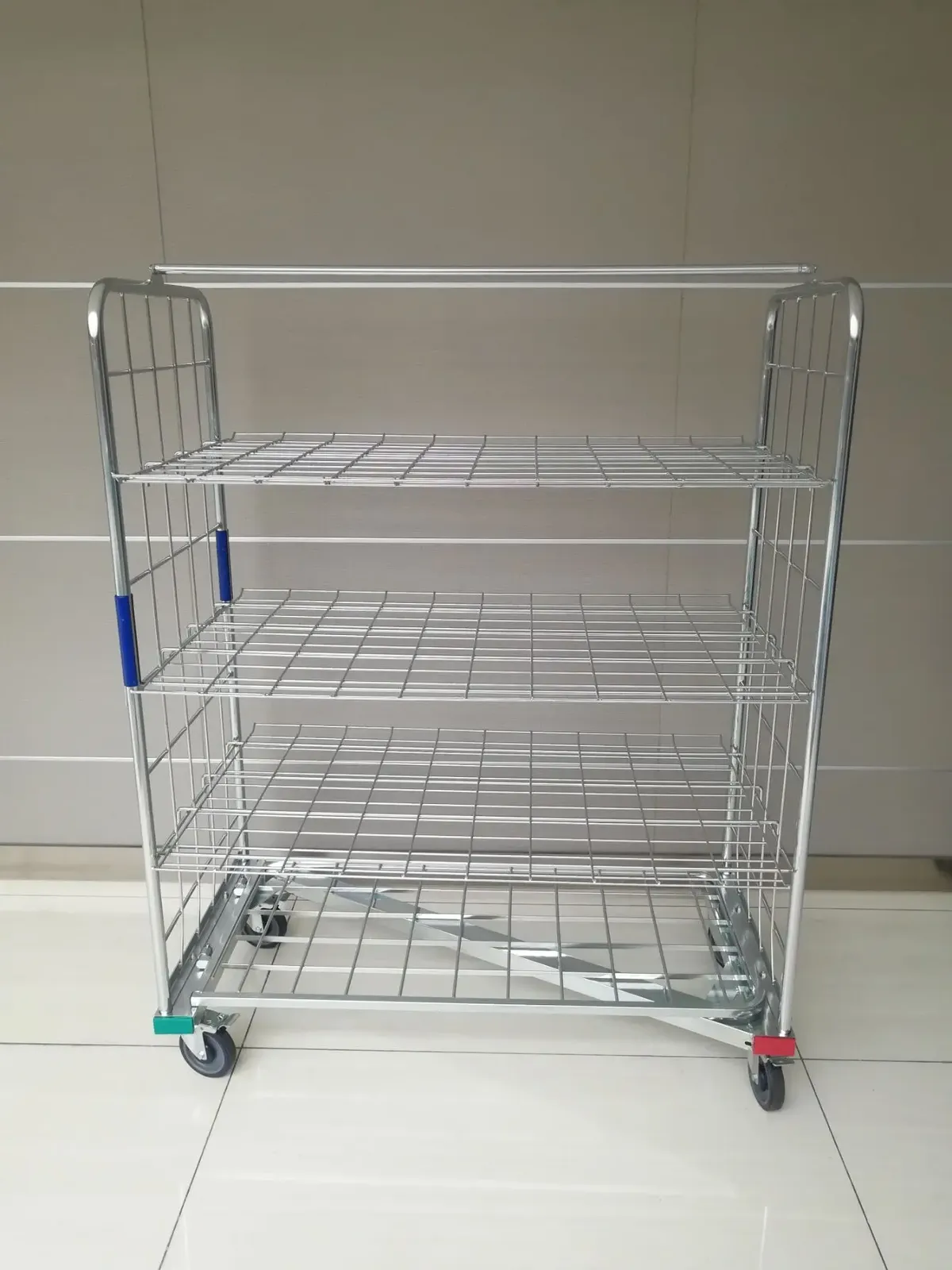 Warehouse Logistic Mesh Flat Trolley with Zinc detail 2