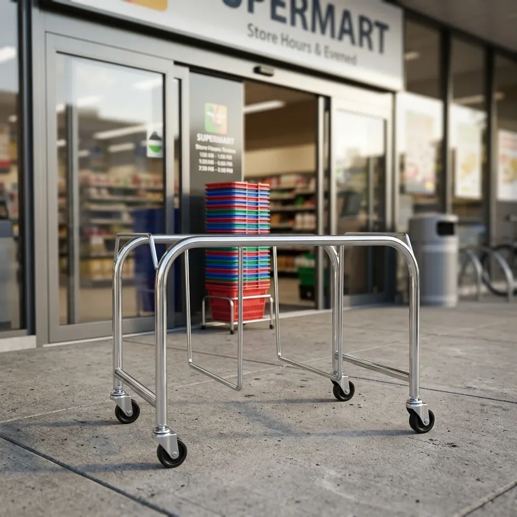 Supermarket Shopping Mall Shopping Basket Holder Wheels