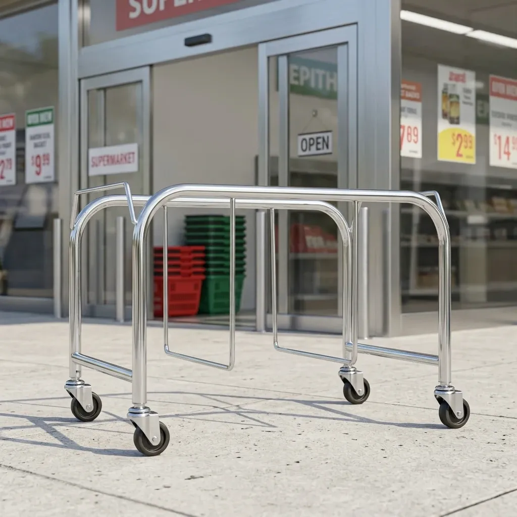 Supermarket Shopping Mall Shopping Basket Holder Wheels photo 5