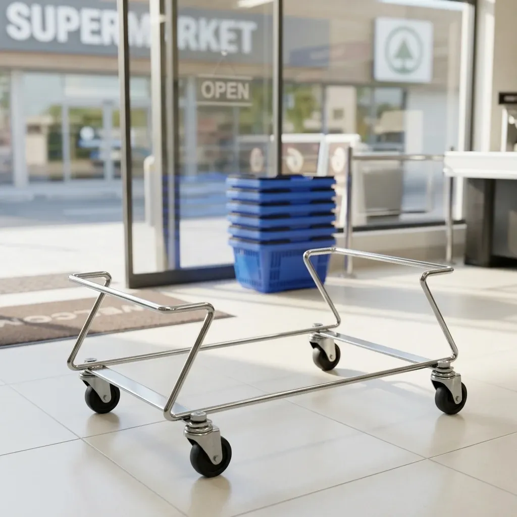 Supermarket Shopping Mall Shopping Basket Holder (LPT-09145) detail 1