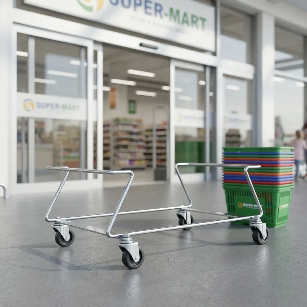 Supermarket Shopping Mall Shopping Basket Holder (LPT-09145) photo 4