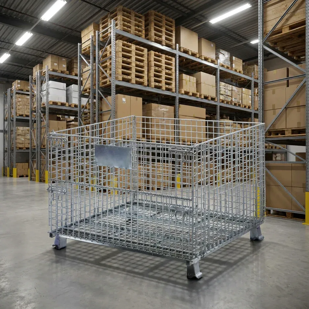 Heavy Duty Zinc Galvanised Steel Wire Stackable Storage Containers (LPT-43767) photo 1