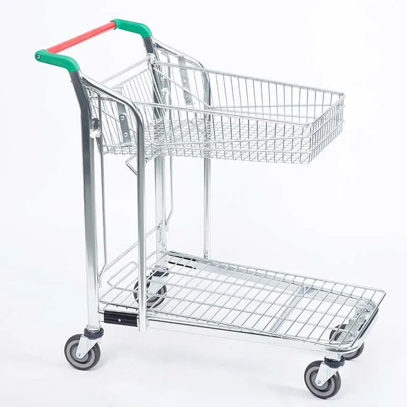 Heavy Duty Steel Mesh 2 Layer Folding Cart Wheels- detail 1