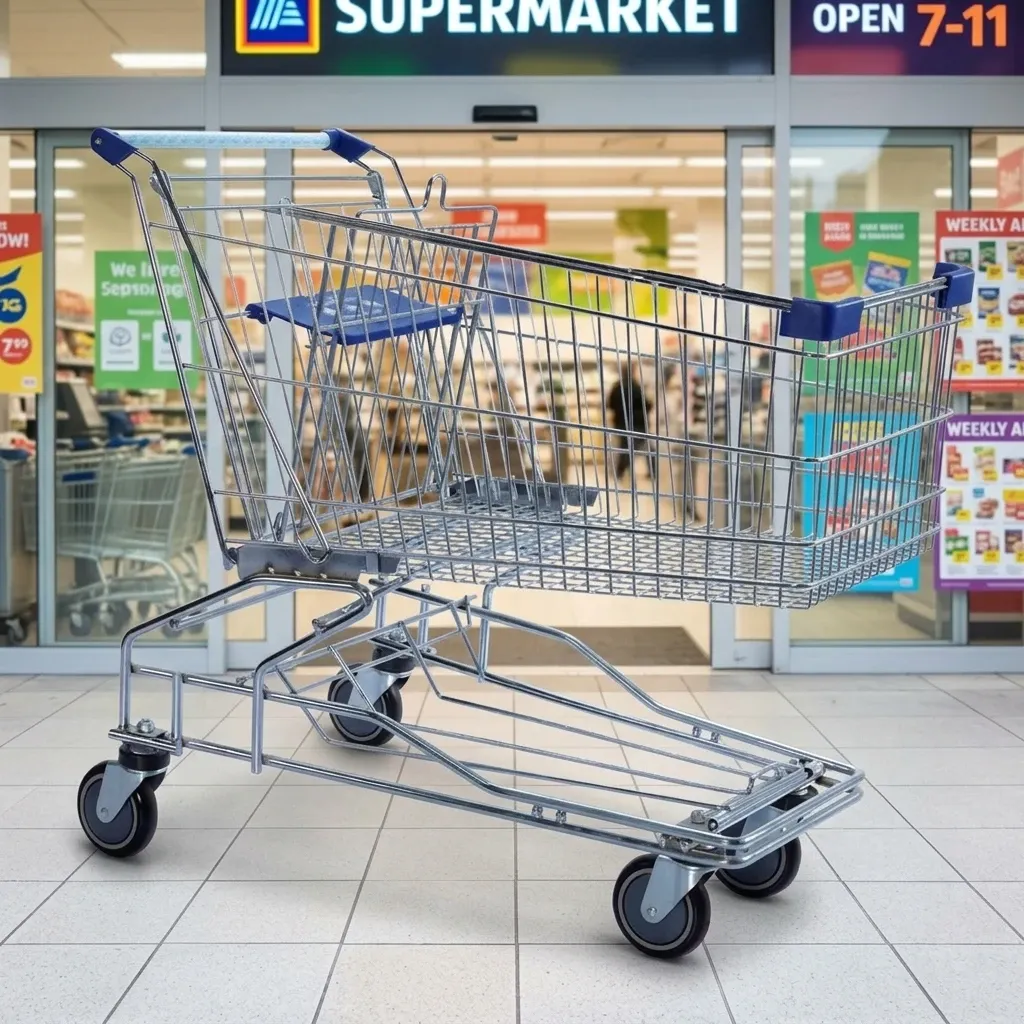 150L Asian Style Folding Mesh Structure 4 Shopping Trolley