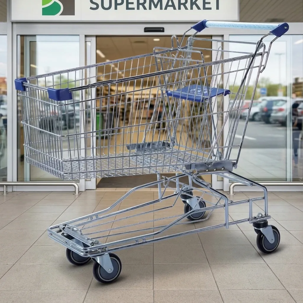 Asian Big Size Dimension Shopping Trolley 180L Foldable