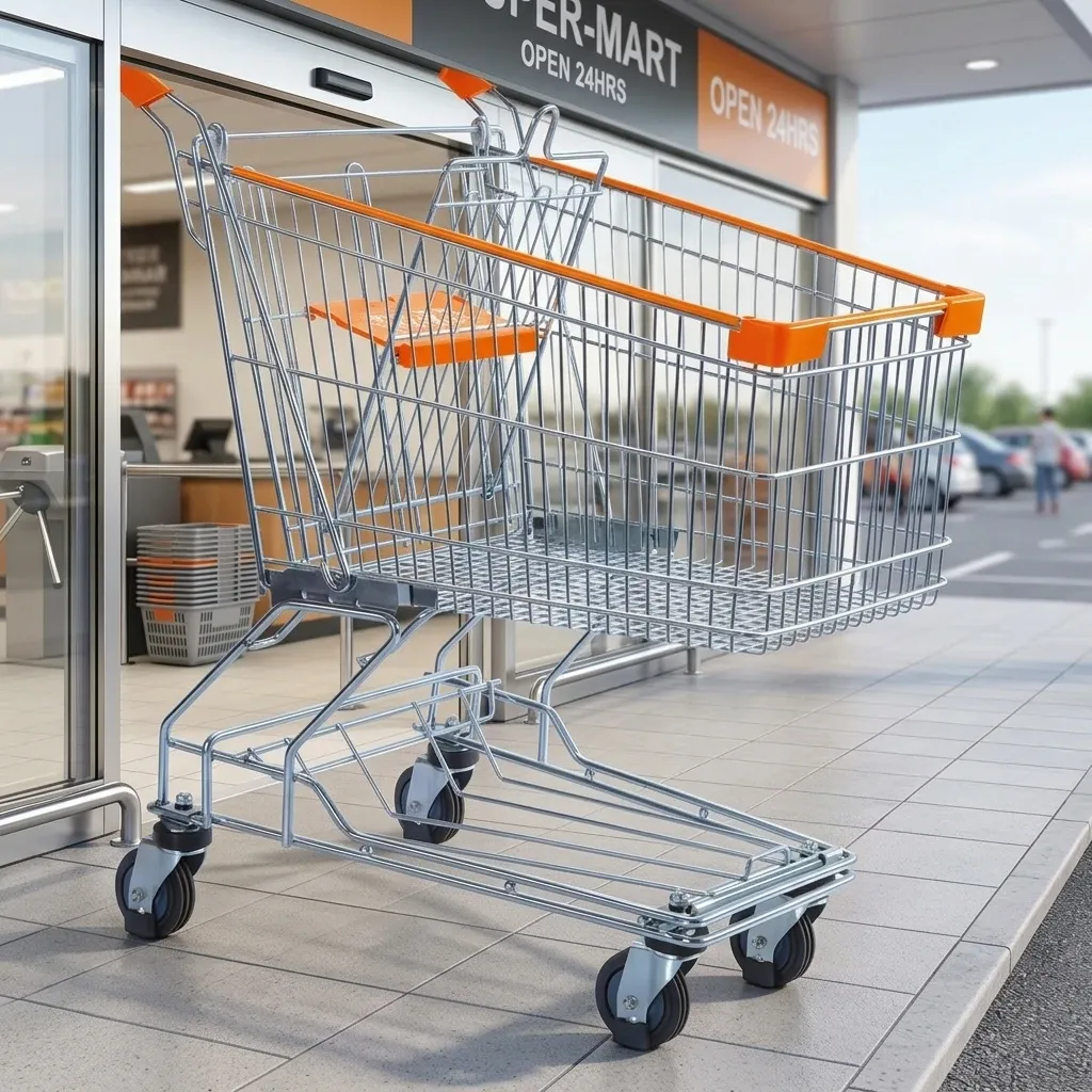 Mesh Folding Asian Shopping Trolley