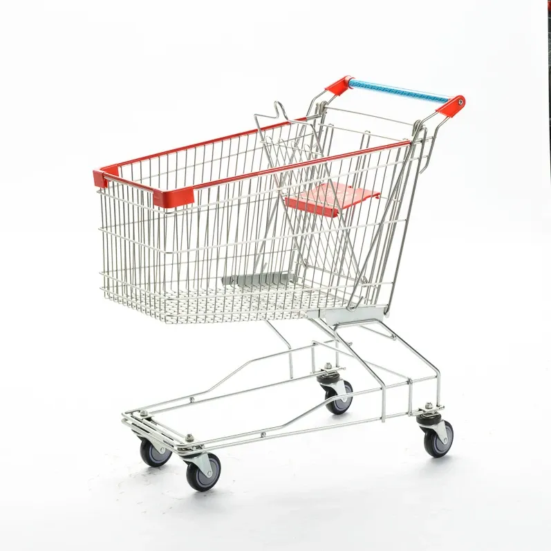 150L Steel Chrome Plated Mesh Asian Style Trolley