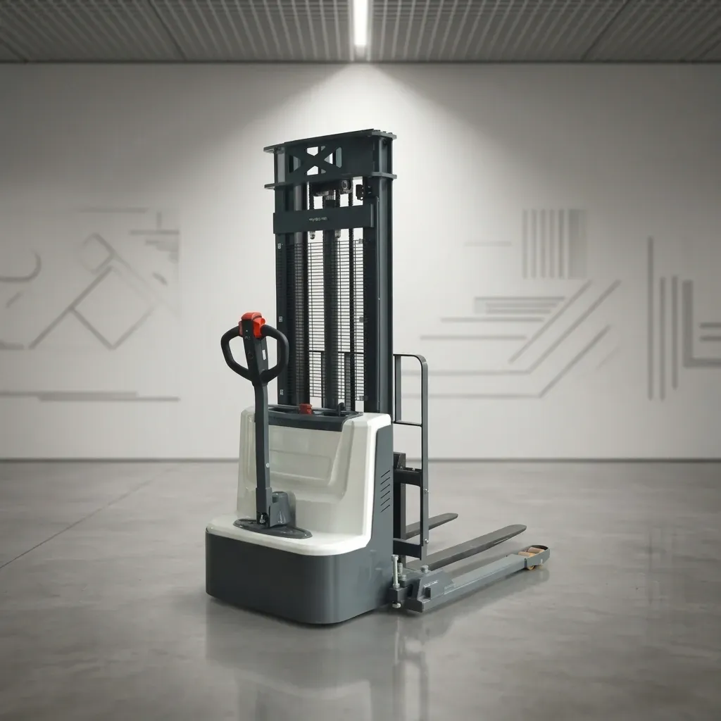 Straddle Leg Full Electric Stacker Forklift Warehouse photo 1