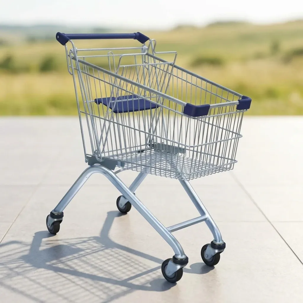80L European Style Hypermarket Shopping Hand Push Trolley