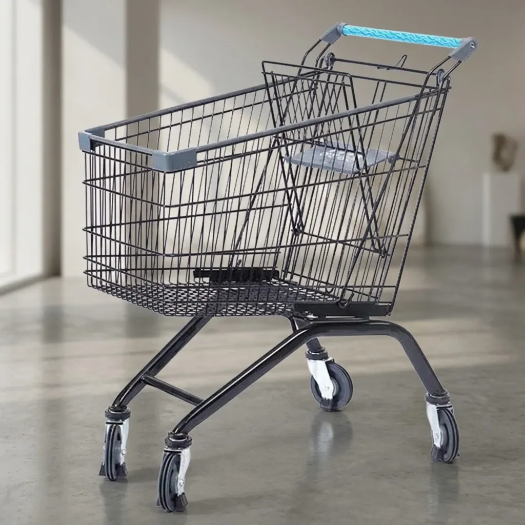 100L European Style Hand Push Shopping Trolley