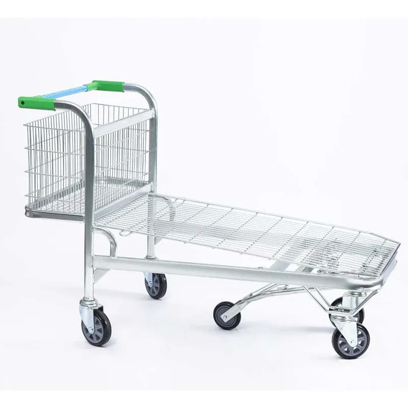 Heavy Duty Steel Mesh Plastic 2-Layer Folding Cart detail 4