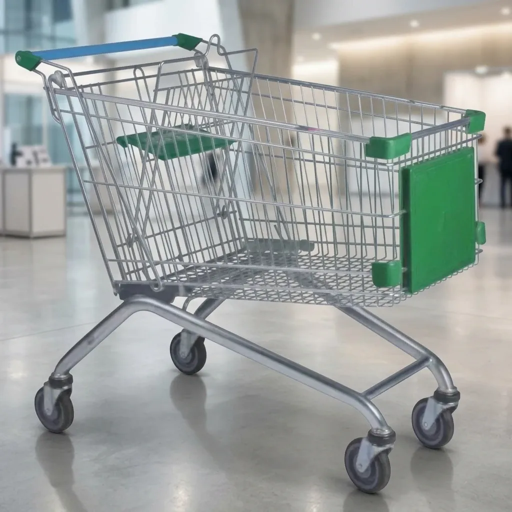 150L European Style Heavy Duty Hypermarket Shopping Trolley