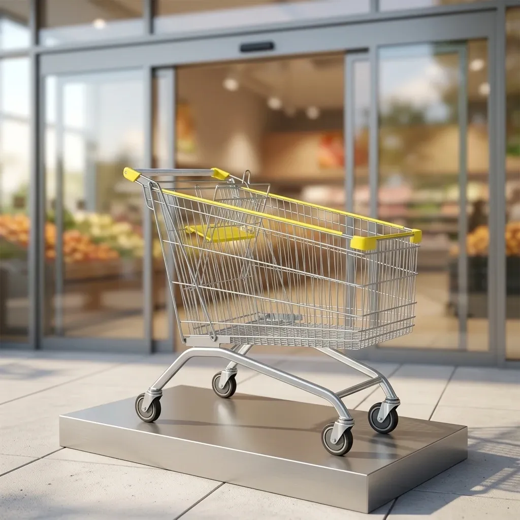 180L European Style Supermarket Metal Shopping Trolley