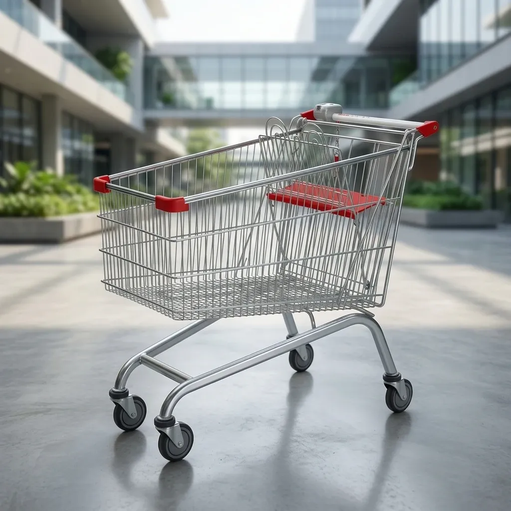 190L European Style Collapsible Supermarket Grocery Shopping Trolley detail 1