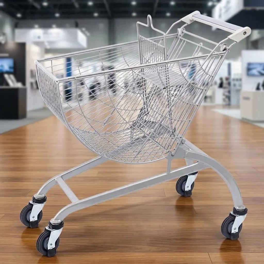 80L European Style Supermarket Shopping Trolley Wheels