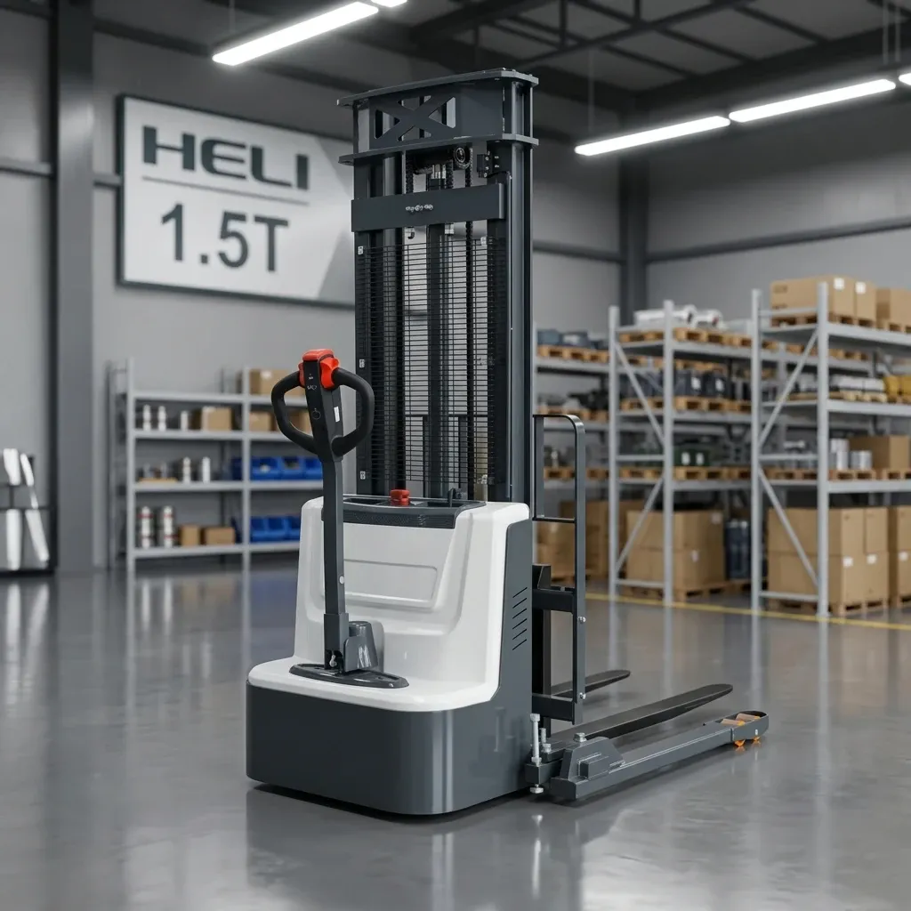 Powerful Electric Pallet Stacker 1.5 Ton Behind photo 1