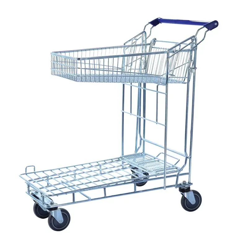 Heavy Duty Stainless Steel Mesh 2 Layer Folding Cart (LPT-12730) detail 2