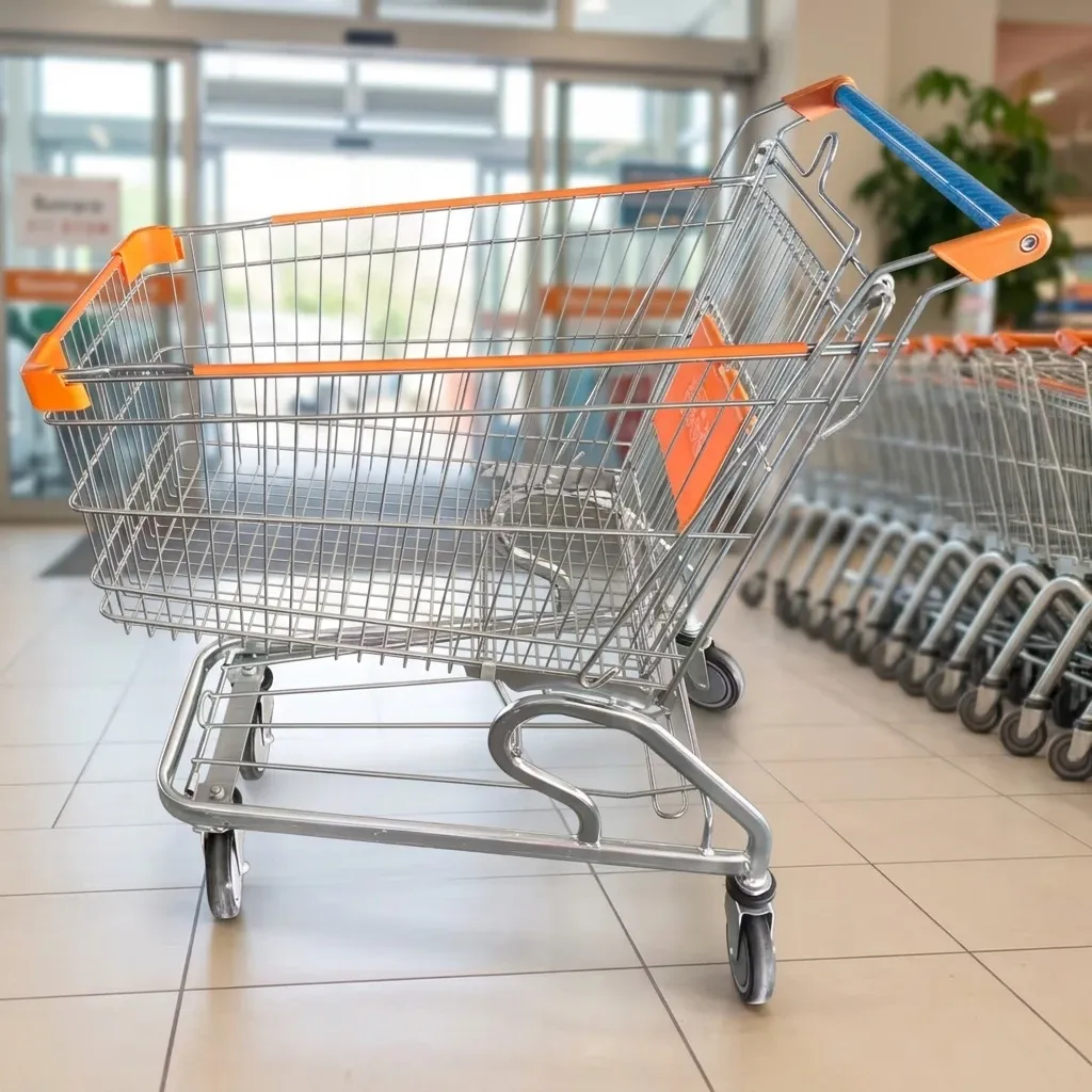 120L American Style Folding Mesh Shopping Trolley 4