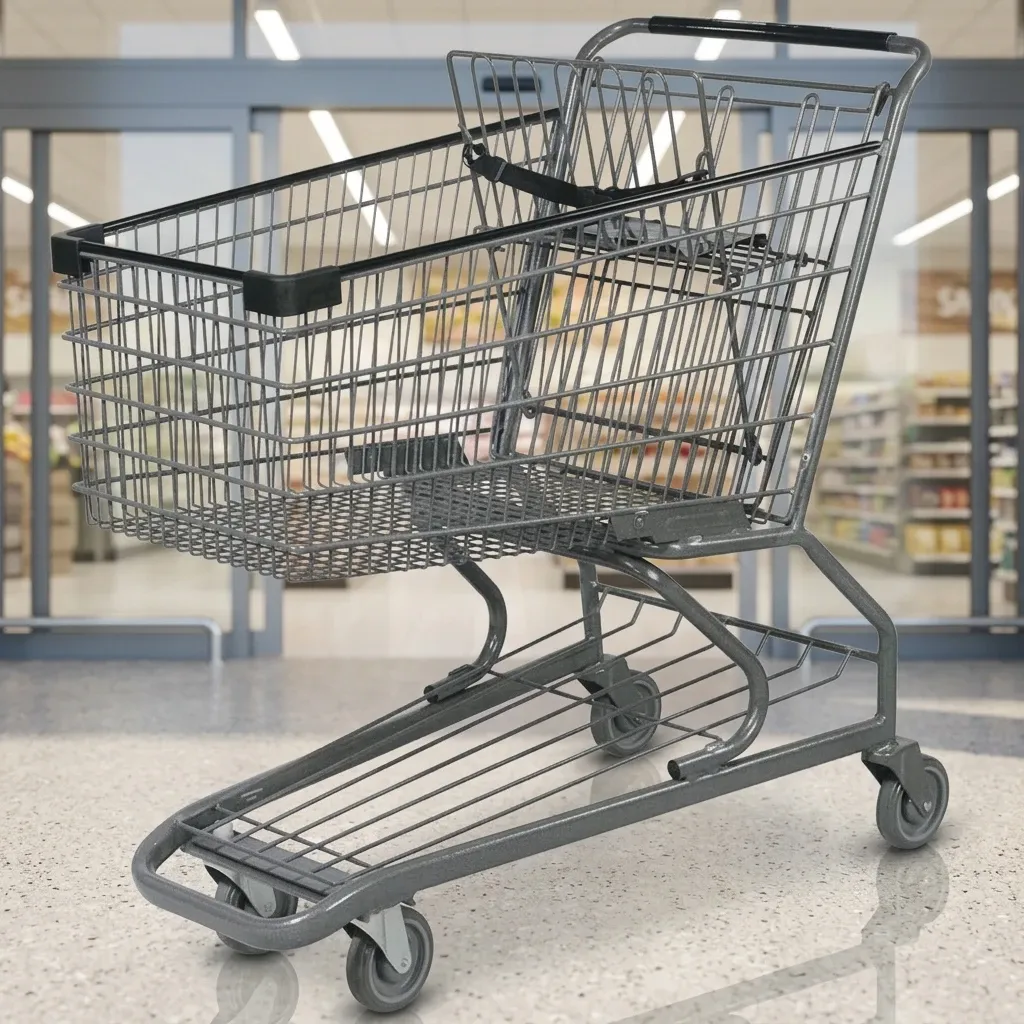 American Style 160L Mesh Folding Shopping Trolley