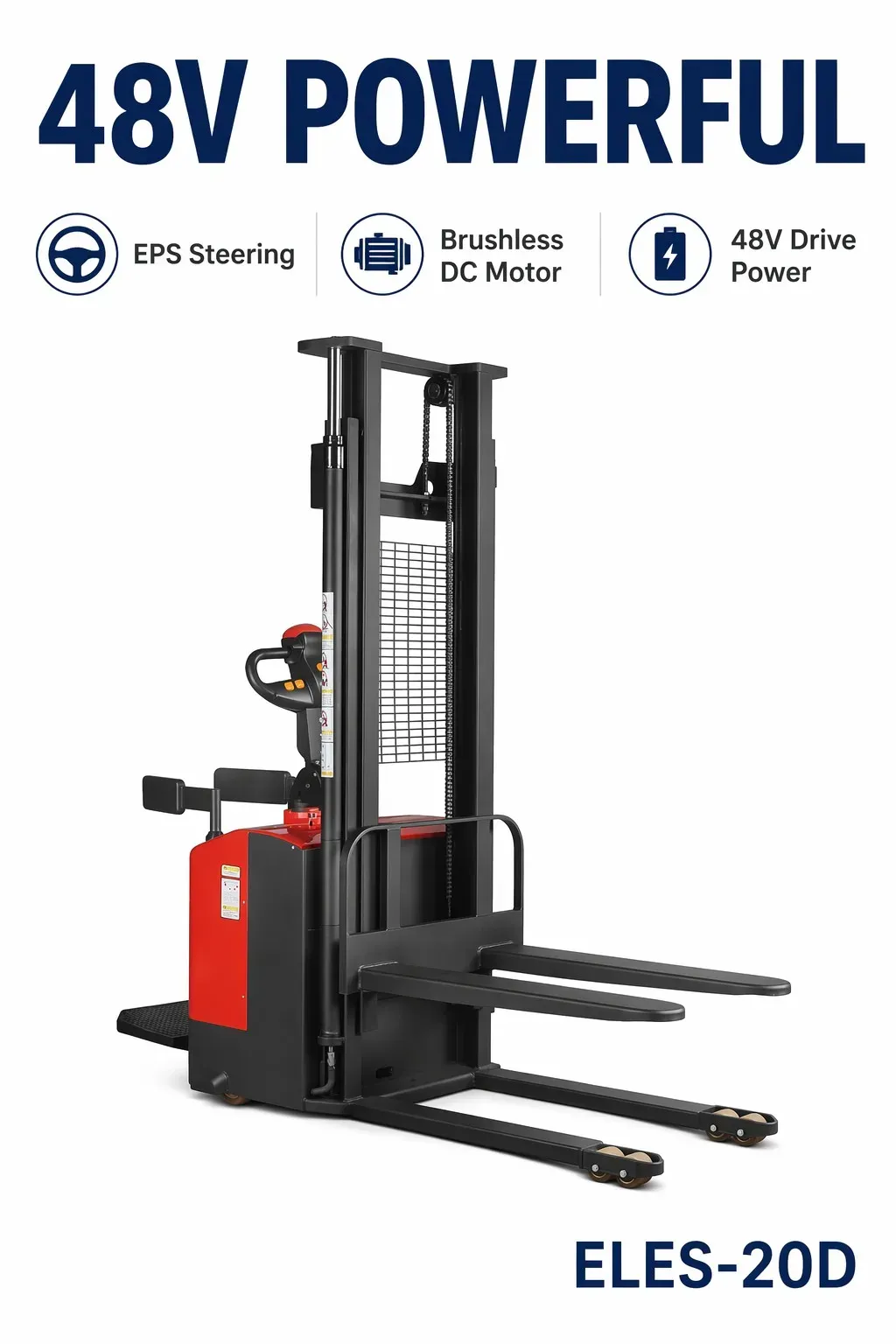 2.0 Ton EPS Stand-on Electric Stacker Pallet Lifter detail 2