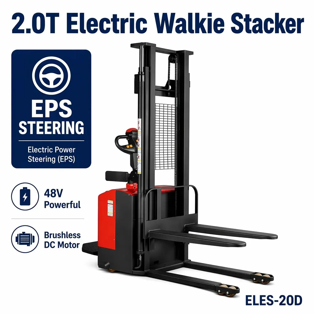 2.0 Ton EPS Stand-on Electric Stacker Pallet Lifter photo 1