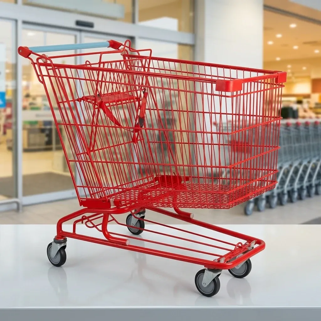 American Style 240L Metal Supermarket Grocery Store Shopping Trolley