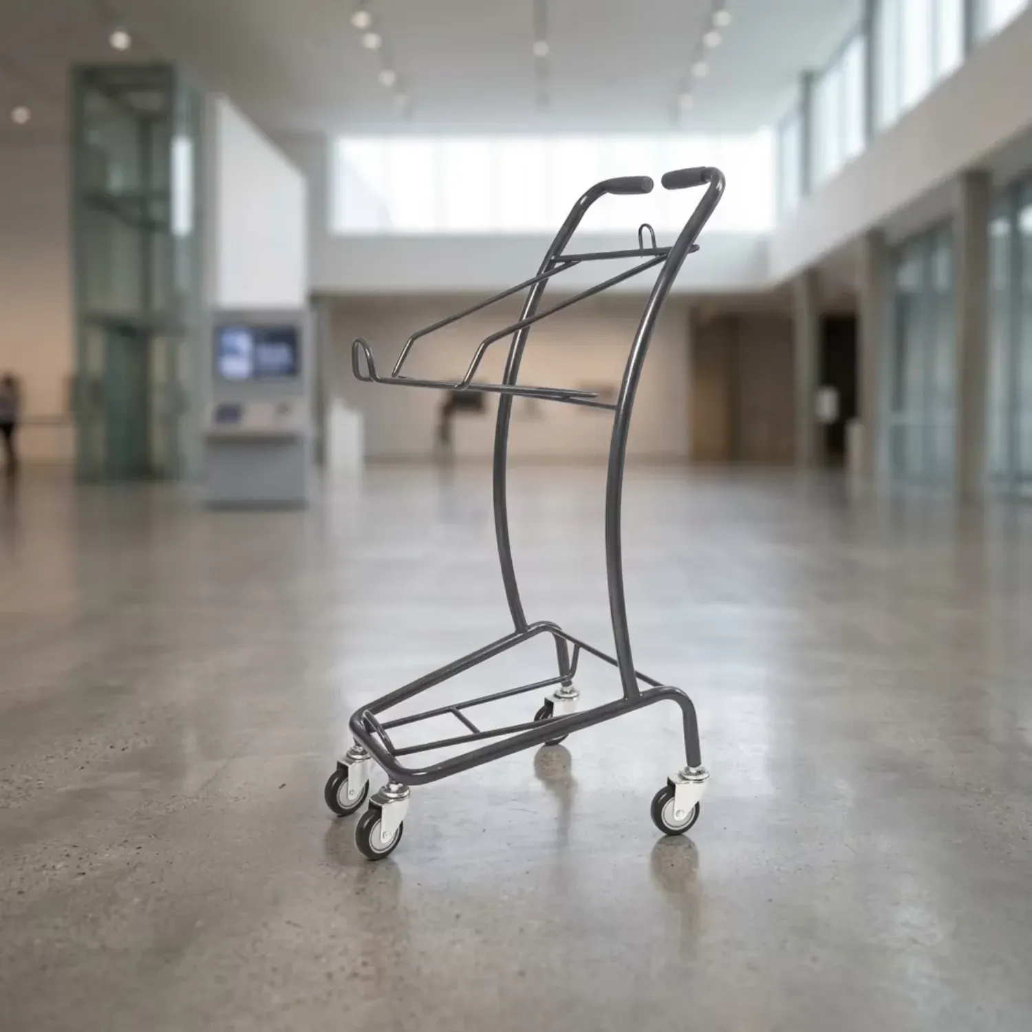 Supermarket Shopping Trolley with 4 Wheels Basket detail 1