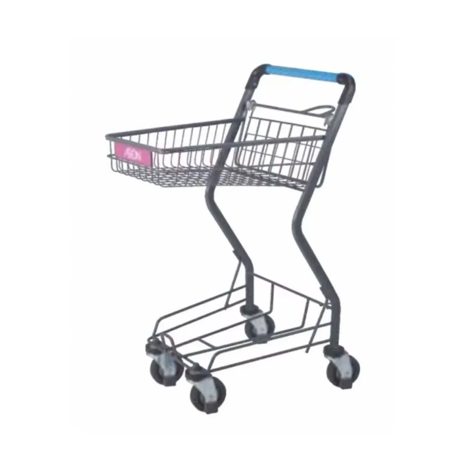 Supermarket Trolley Four Wheels Large Printing Basket detail 2