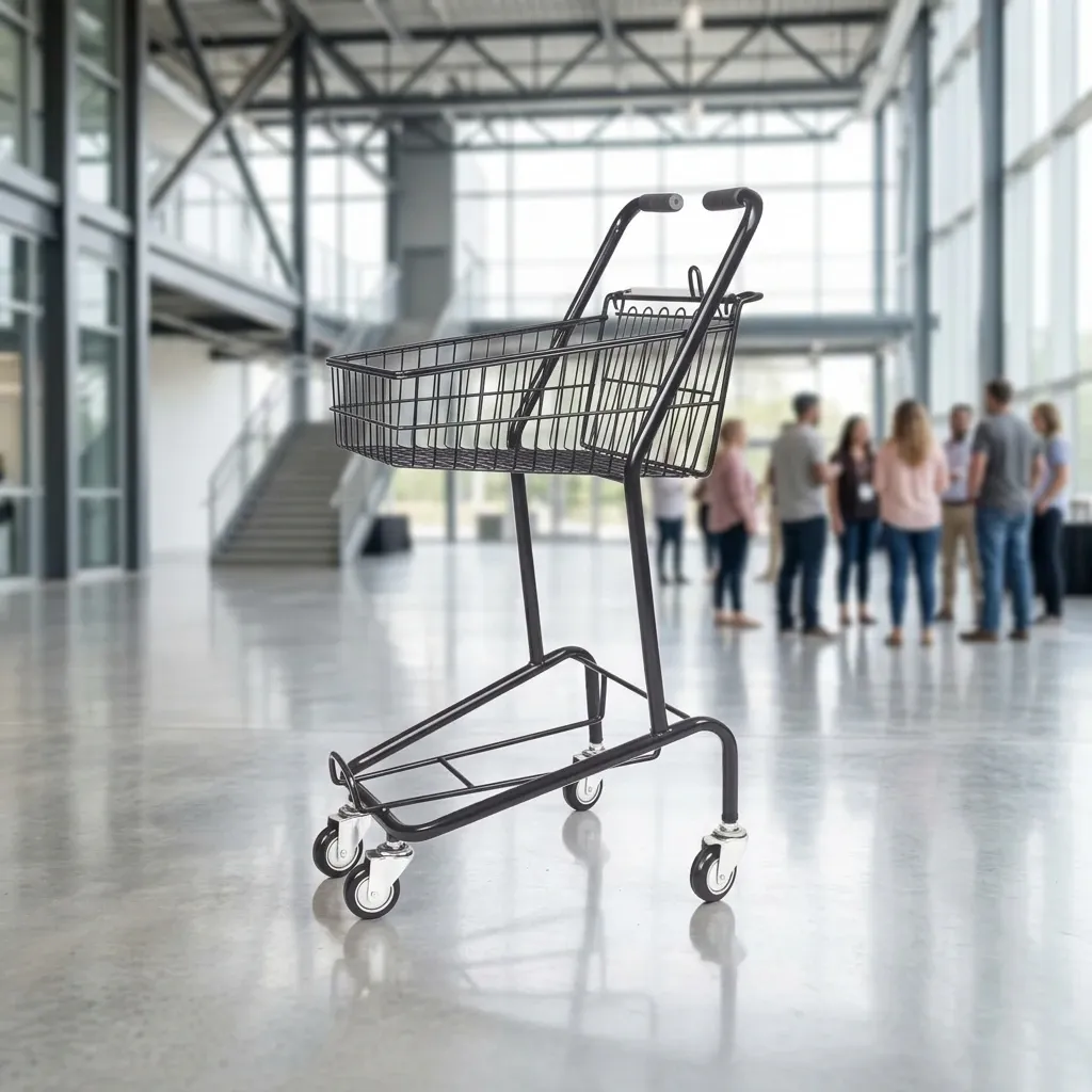 Supermarket Four-Wheeled Basket Trolley Shop Fitting