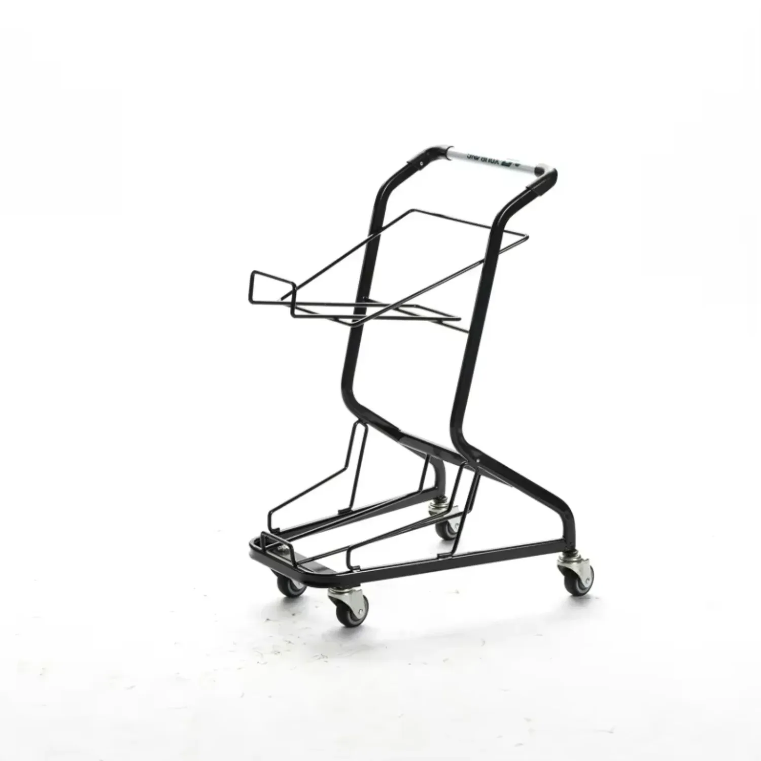 Retail Store Black Steel Mesh Shopping Trolley detail 2