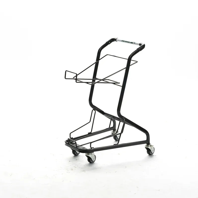 Retail Store Black Steel Mesh Shopping Trolley photo 2