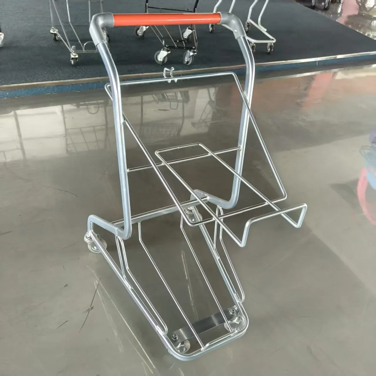 Retail Store Black Steel Mesh Shopping Trolley photo 3
