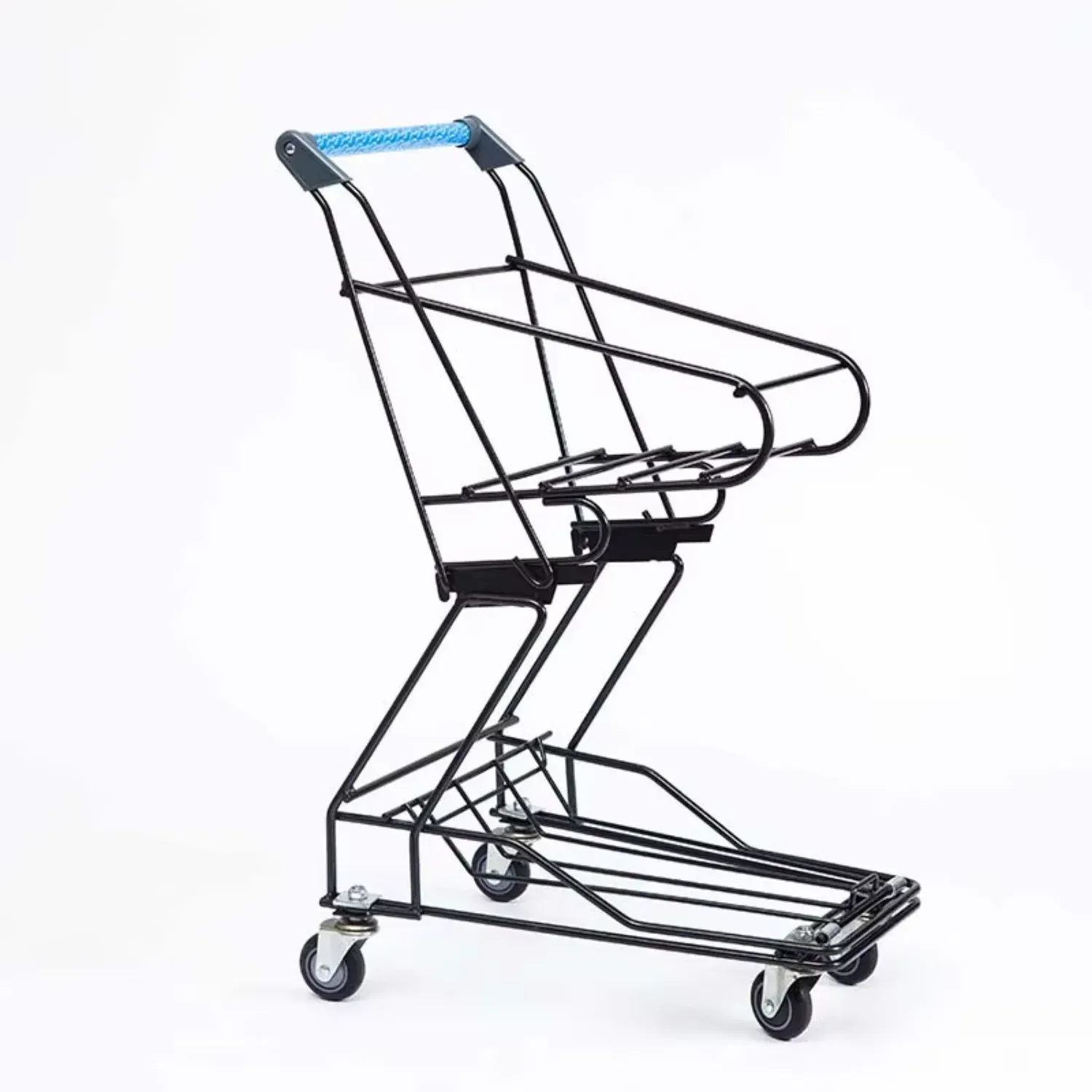 Retail Store Black Metal Shopping Trolley Basket detail 2