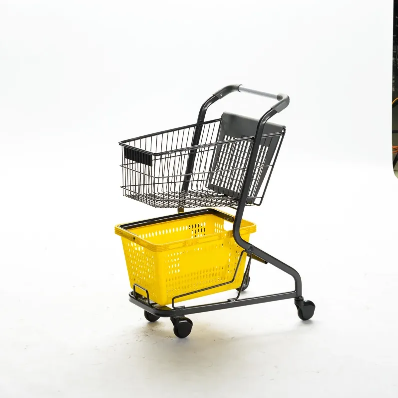 Metal Cart Supermarket Shopping Trolley Basket photo 3