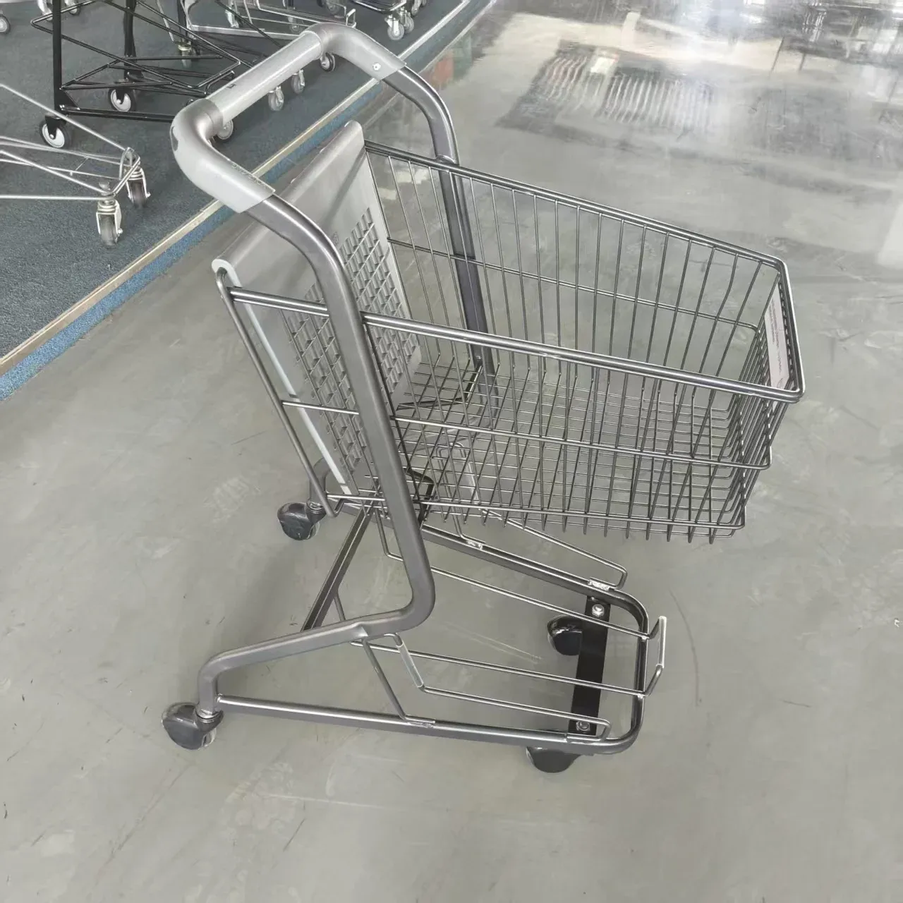 Metal Cart Supermarket Shopping Trolley Basket photo 4