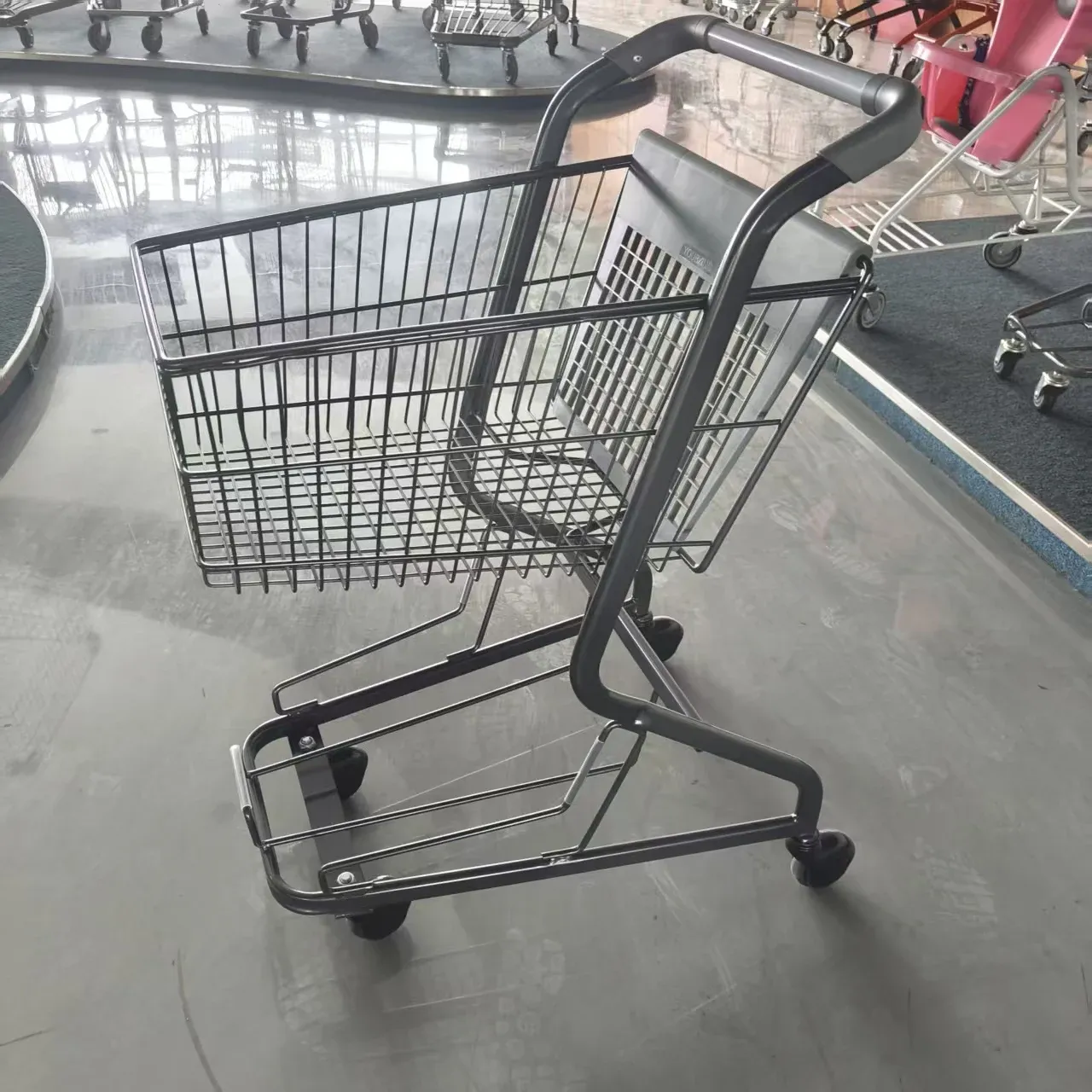 Metal Cart Supermarket Shopping Trolley Basket photo 5