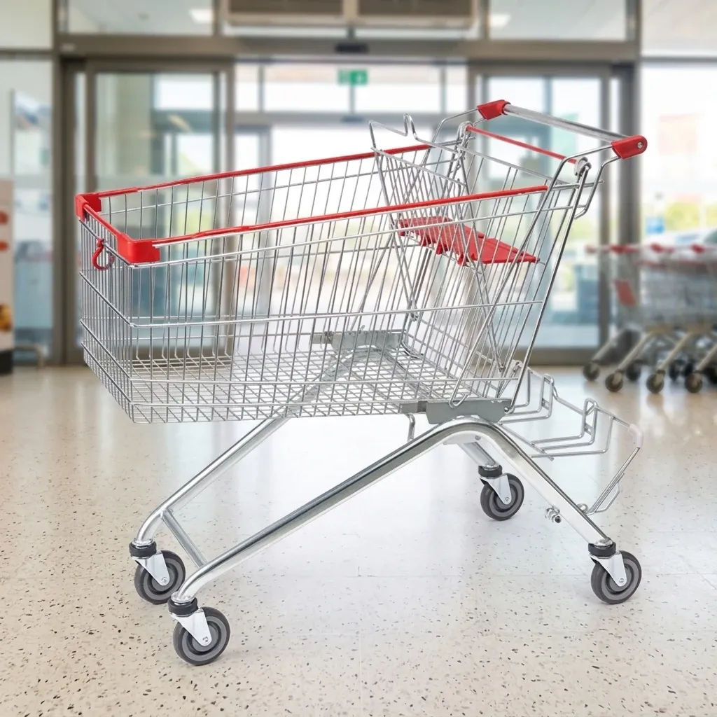 185L Supermarket Grocery Metal Hand Carts Trolleys detail 1