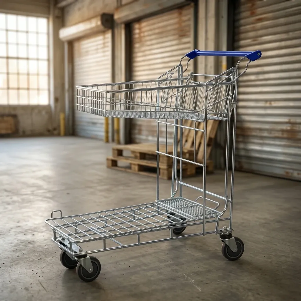 Castor Logistic Warehouse Trolley with 200 kg Mesh detail 1