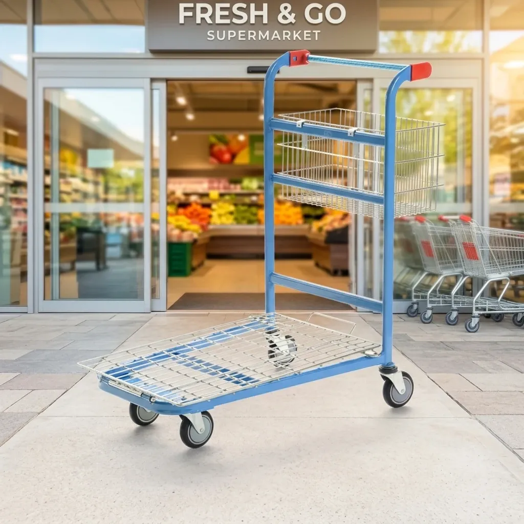 Heavy Duty Wire Basket Picking Cart Warehouse Trolley (LPT-28656)