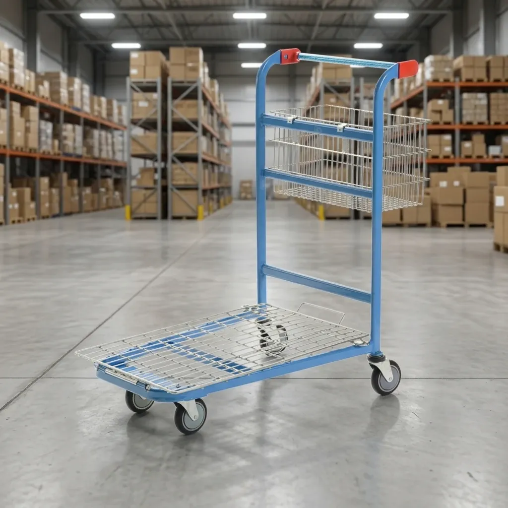 Heavy Duty Wire Basket Picking Cart Warehouse Trolley (LPT-28656) photo 4