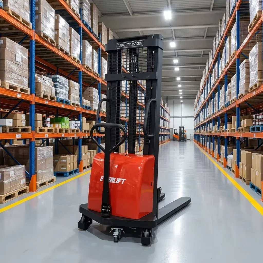 Walkie Stacker 3300Lbs 118Inch Lift Adjustable Forks detail 4