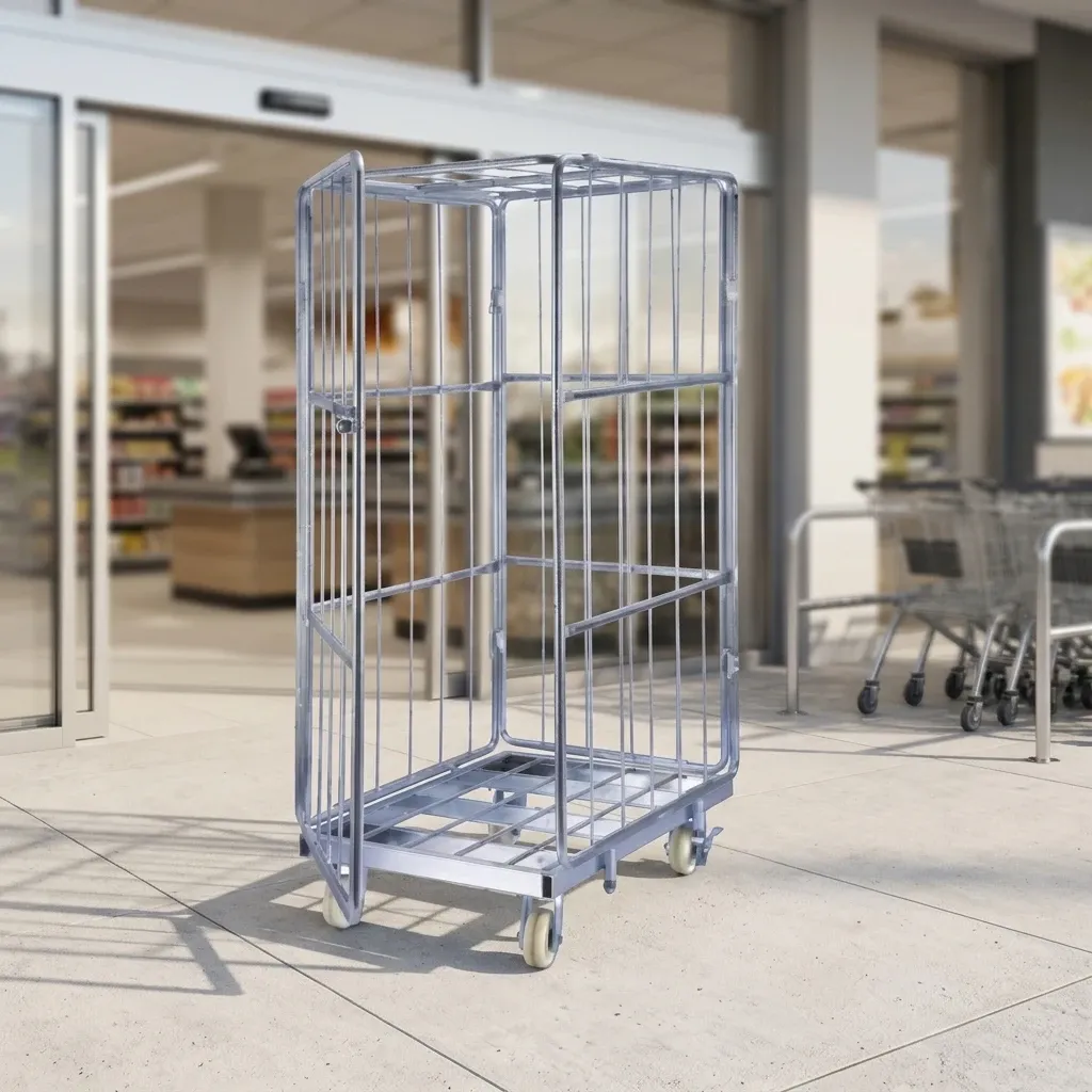 Roll Container with 4 Wheels for Supermarket Bakery photo 4