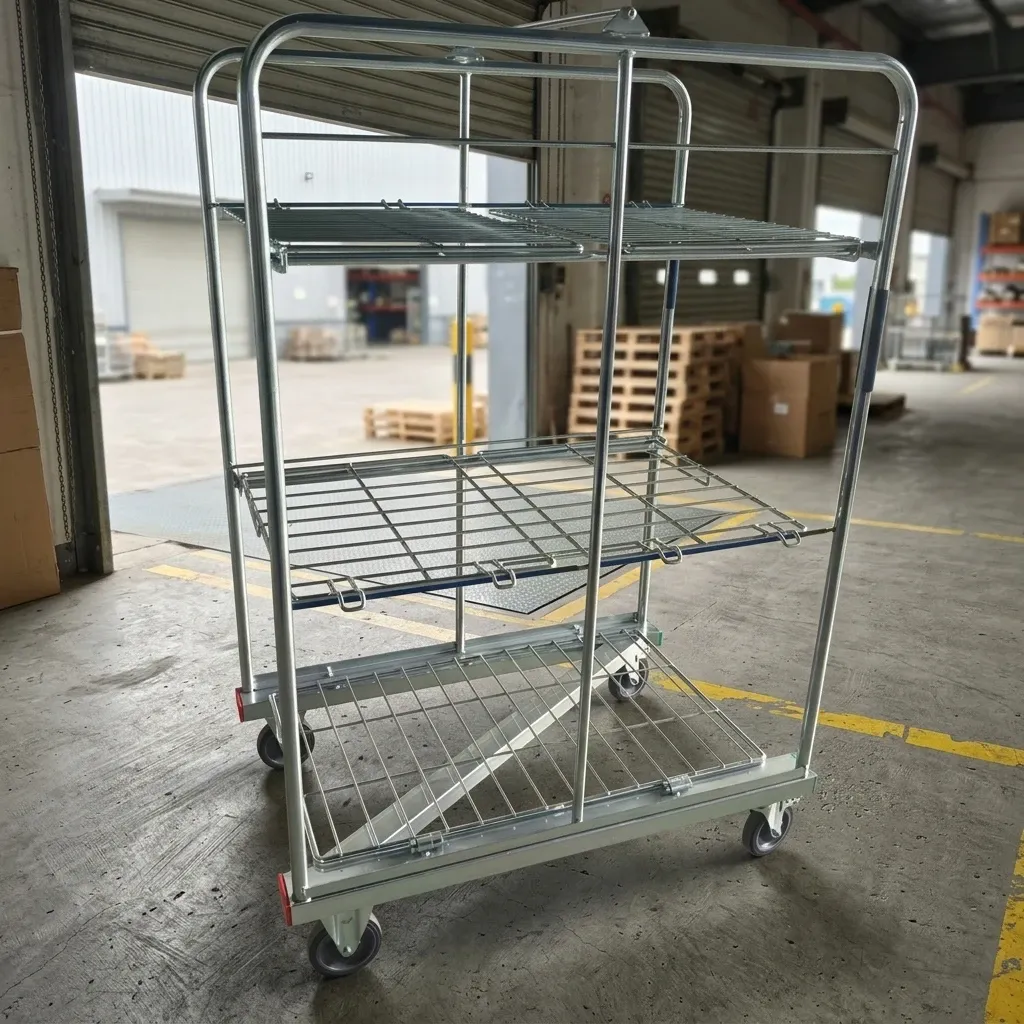 Logistics Industry Transportation Warehouse Nestable Folded Roll Container