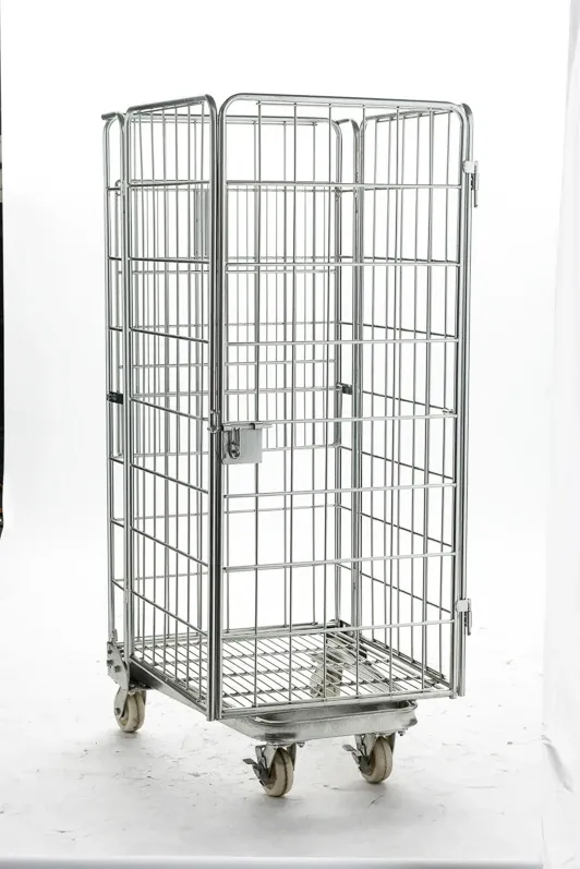 4 Sided Nestable Foldable Heavy Duty Logistics Wire Mesh Roll Container photo 2