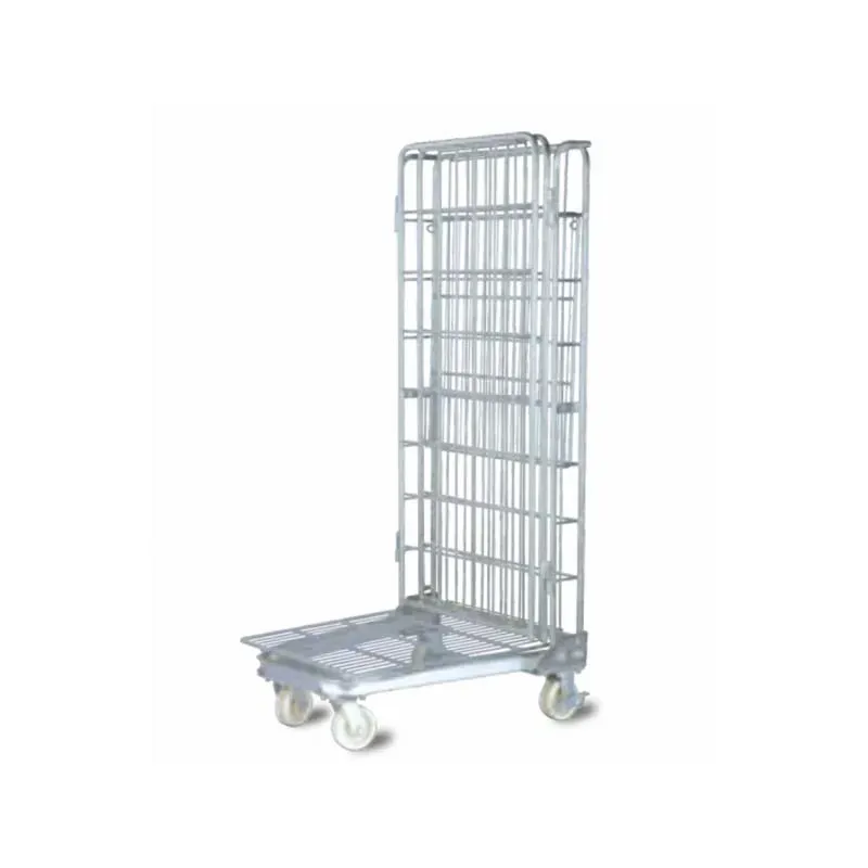 4 Sided Nestable Foldable Heavy Duty Logistics Wire Mesh Roll Container photo 3