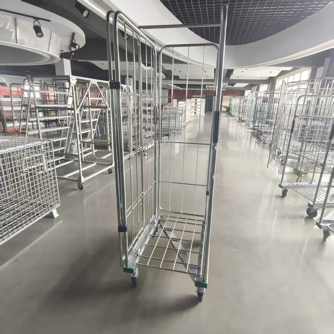 Steel Tight Mesh Folded Supermarket Warehouse Roll Container (LPT-86566) detail 2