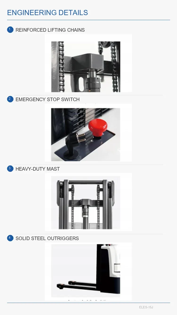 Forklift Stacker Electric Walkie Pallet 1.5T detail 3