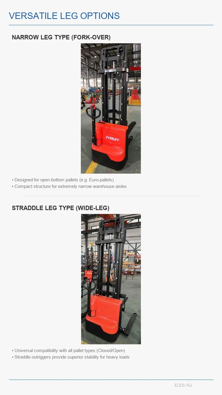 Electric Pallet Stacker Walkie Forklift Narrow Aisle detail 5