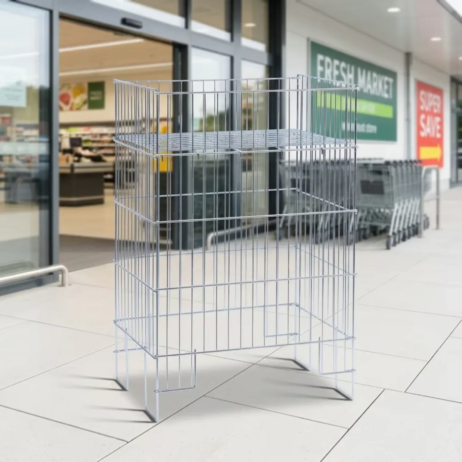 Supermarket Retail Store Produce Display Mesh Folding Lightweight Table detail 2